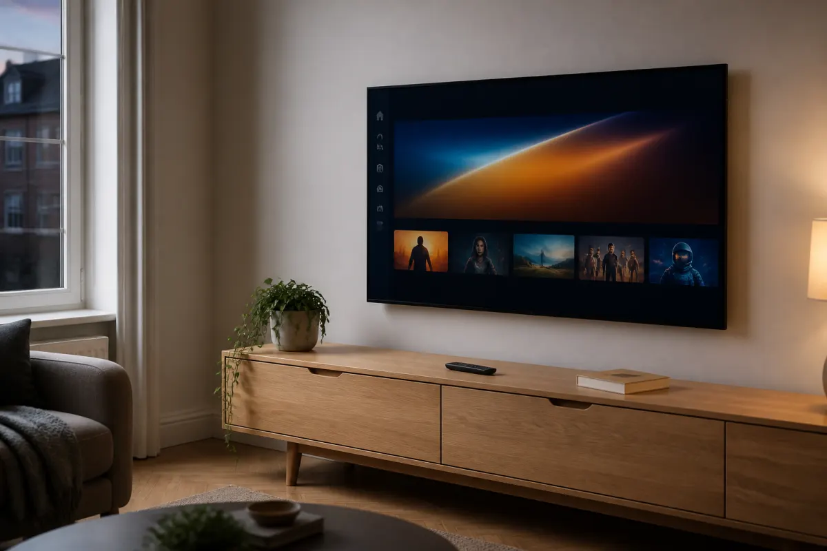 Living room TV ready for Kick IPTV setup